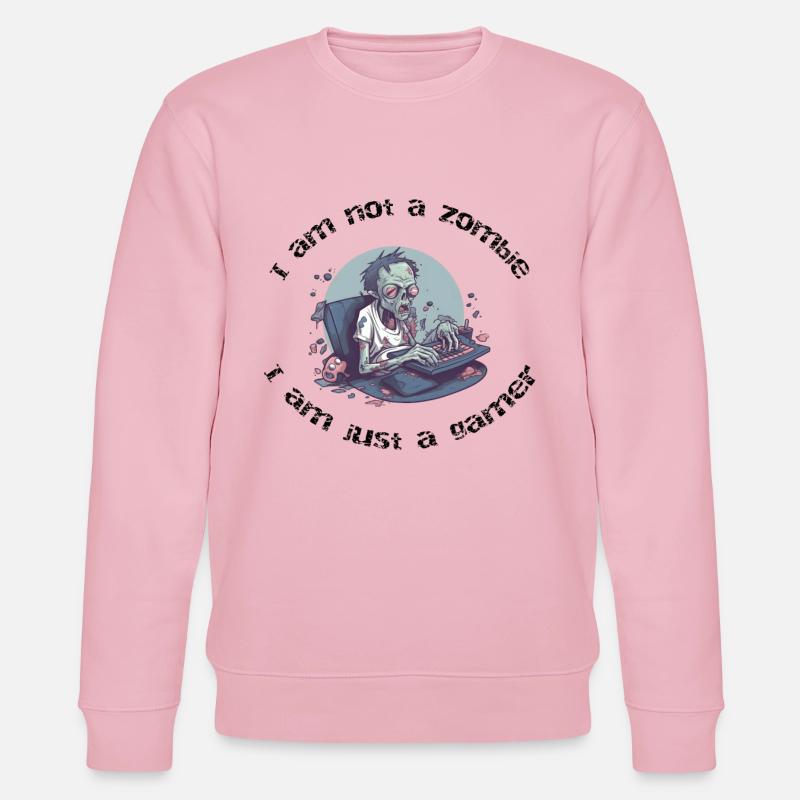 Zombie am PC Retro-Gaming - Stanley/Stella Unisex Bio-Sweatshirt CHANGER  - Hellrosa