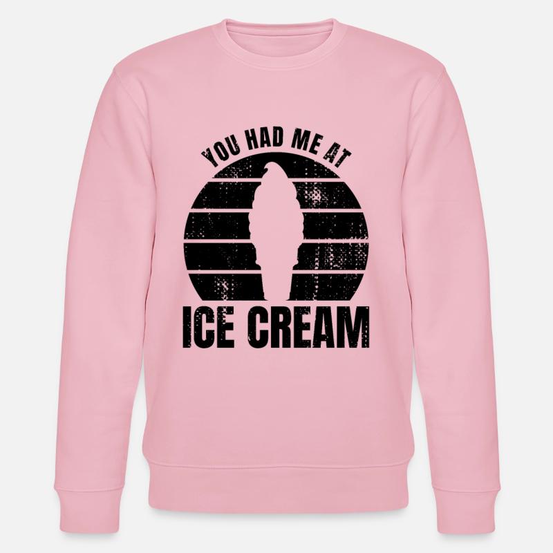 Du hattest mich bei Eiscreme - Stanley/Stella Unisex Bio-Sweatshirt CHANGER  - Hellrosa