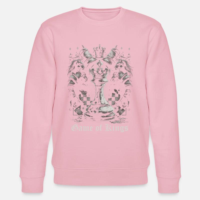 Pièces d’échecs avec lettrage - Sweat bio CHANGER Stanley/Stella Unisexe - rose pâle
