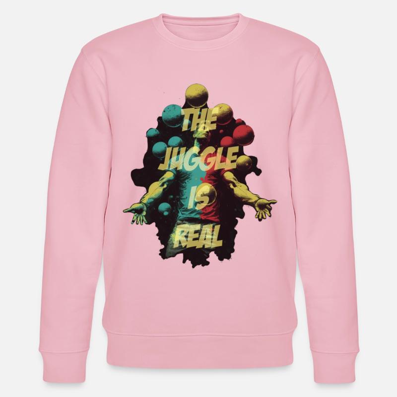 Jongleur mit Schriftzug - Stanley/Stella Unisex Bio-Sweatshirt CHANGER  - Hellrosa