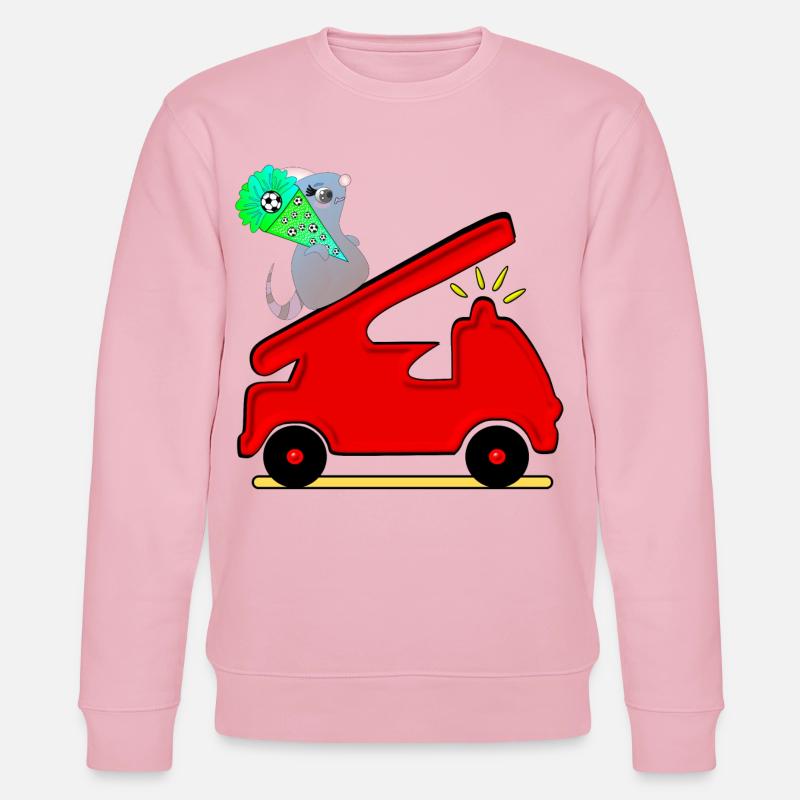 SCHULKIND EINSCHULUNG FEUERWEHRAUTO MAUS - Stanley/Stella Unisex Bio-Sweatshirt CHANGER  - Hellrosa