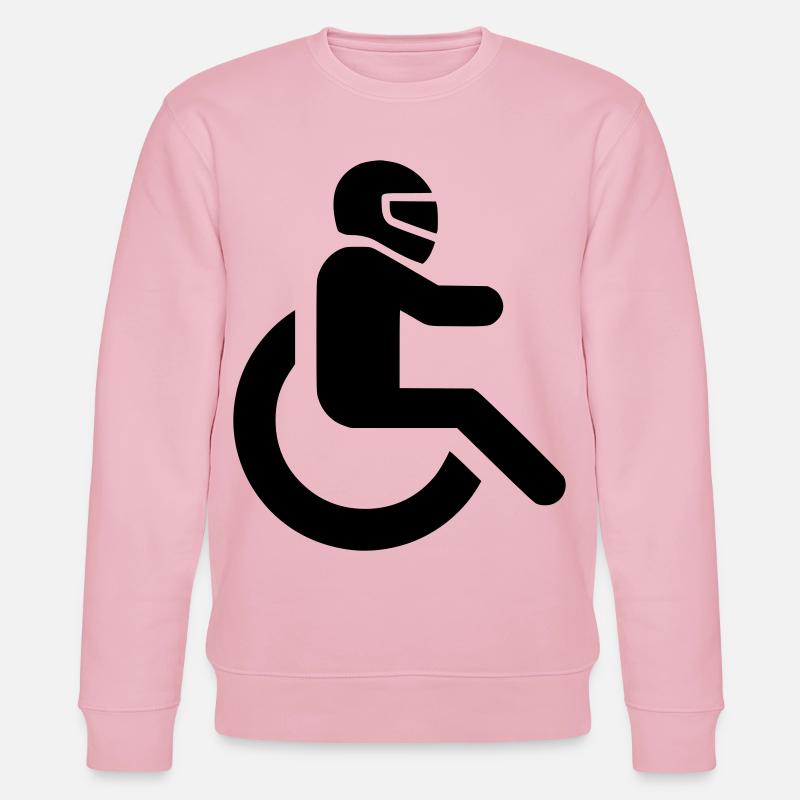 Rollstuhlfahrer mit Helm für WCMX-Rolle* - Stanley/Stella Unisex Bio-Sweatshirt CHANGER  - Hellrosa