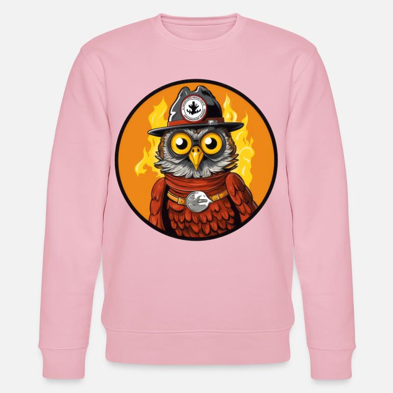 Hibou des pompiers - Sweat bio CHANGER Stanley/Stella Unisexe - rose pâle