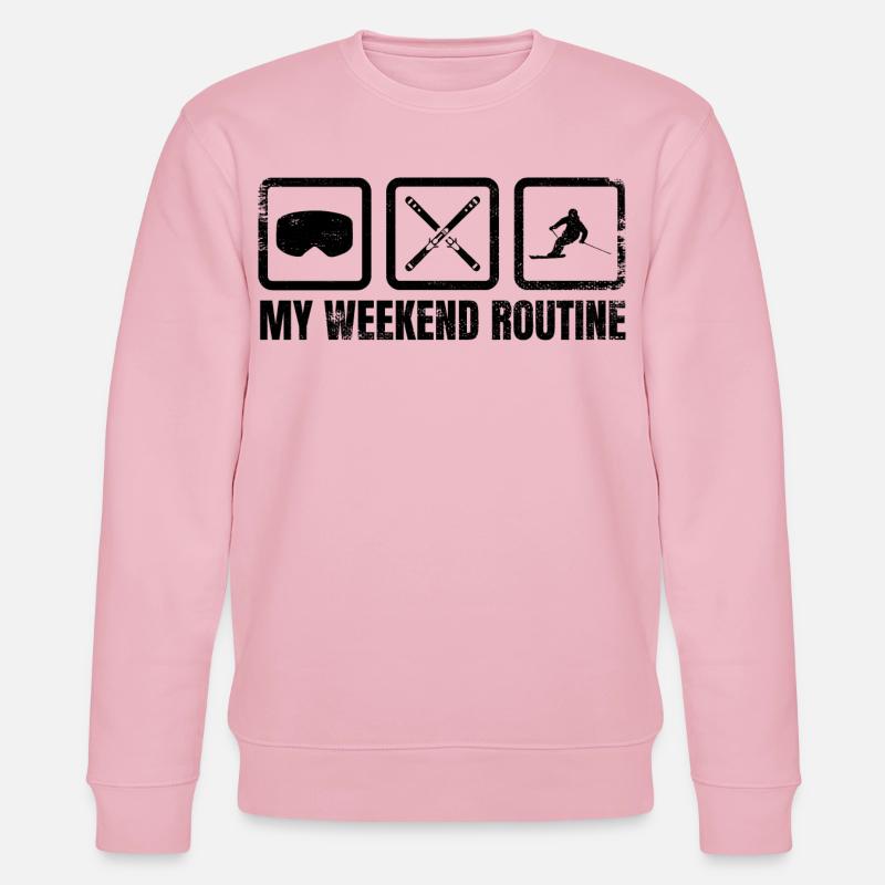 Skifahrer Wochenend Routine - Stanley/Stella Unisex Bio-Sweatshirt CHANGER  - Hellrosa