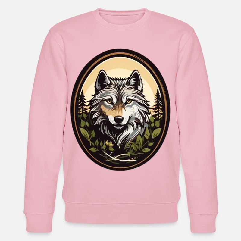 Waldbewohner Wolf - Stanley/Stella Unisex Bio-Sweatshirt CHANGER  - Hellrosa