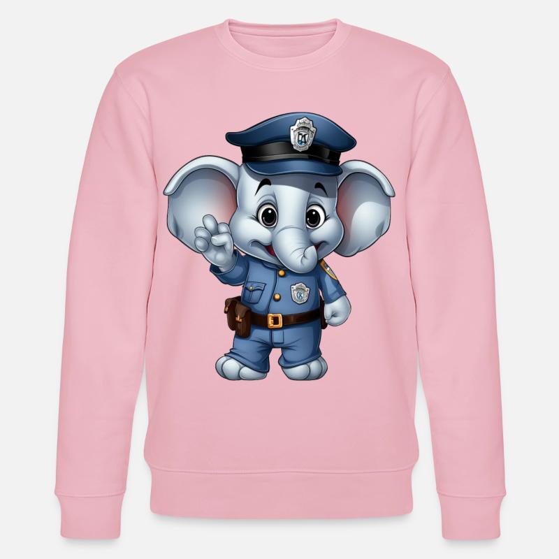 Polizei Elefäntchen - Stanley/Stella Unisex Bio-Sweatshirt CHANGER  - Hellrosa