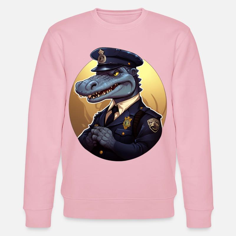 Krokodil Polizist - Stanley/Stella Unisex Bio-Sweatshirt CHANGER - Hellrosa