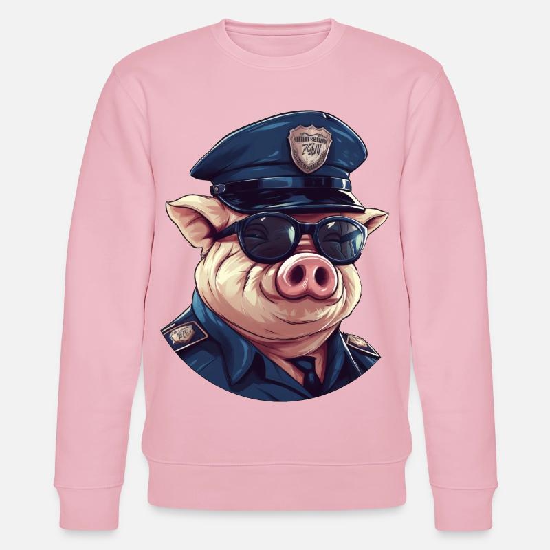 Schweinchen Polizei - Stanley/Stella Unisex Bio-Sweatshirt CHANGER  - Hellrosa