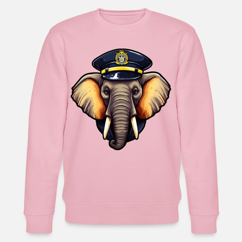 Polizei Elefant - Stanley/Stella Unisex Bio-Sweatshirt CHANGER  - Hellrosa