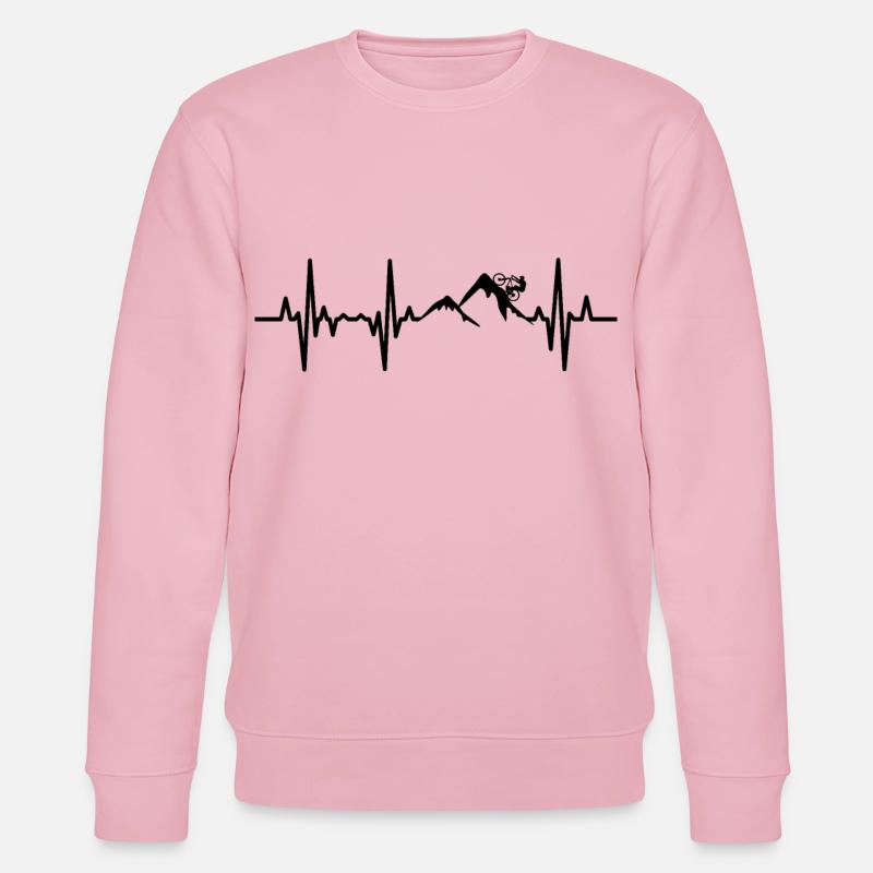 Mountain biker palpitations ECG - Stanley/Stella CHANGER Unisex Organic Sweatshirt - cotton pink