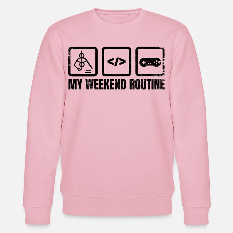 Game Designer Weekend Routine - Stanley/Stella CHANGER Unisex Organic Sweatshirt - cotton pink