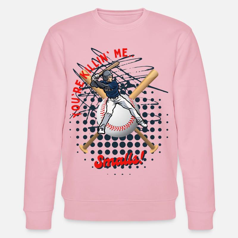Baseball Batter with Playful Text - Stanley/Stella CHANGER Unisex Organic Sweatshirt - cotton pink