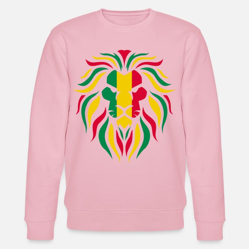 Reggae Rasta Löwe - Stanley/Stella Unisex Bio-Sweatshirt CHANGER  - Hellrosa