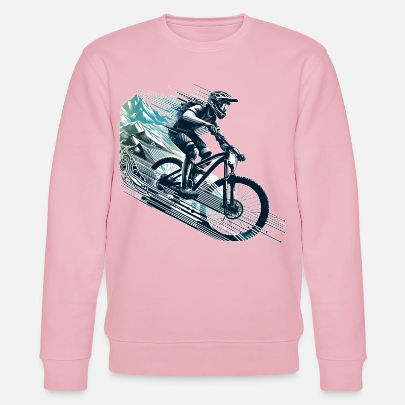 MTB Mountainbiking Downhill Geschenk - Stanley/Stella Unisex Bio-Sweatshirt CHANGER - Hellrosa