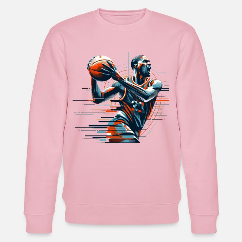Basketball dynamisch Geschenk - Stanley/Stella Unisex Bio-Sweatshirt CHANGER  - Hellrosa