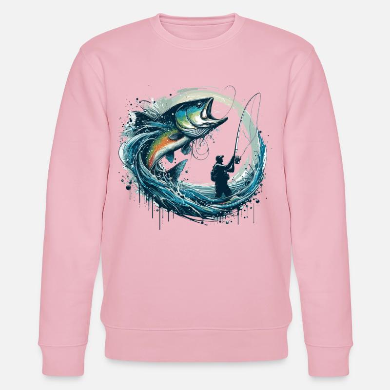 Angeln dynamisch Geschenk - Stanley/Stella Unisex Bio-Sweatshirt CHANGER - Hellrosa