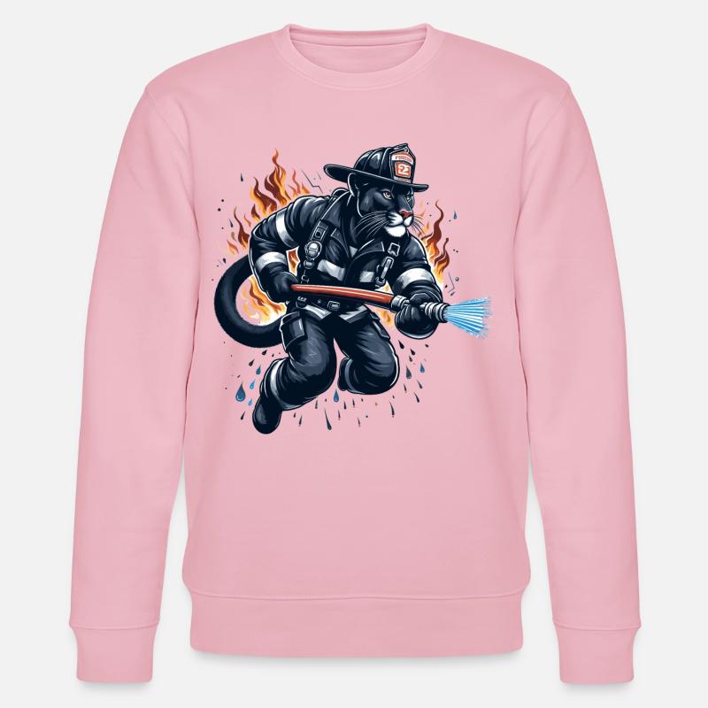 Pompier panthère Jaguar cadeau - Sweat bio CHANGER Stanley/Stella Unisexe - rose pâle