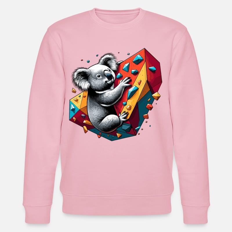Bouldern Koala Geschenk - Stanley/Stella Unisex Bio-Sweatshirt CHANGER  - Hellrosa
