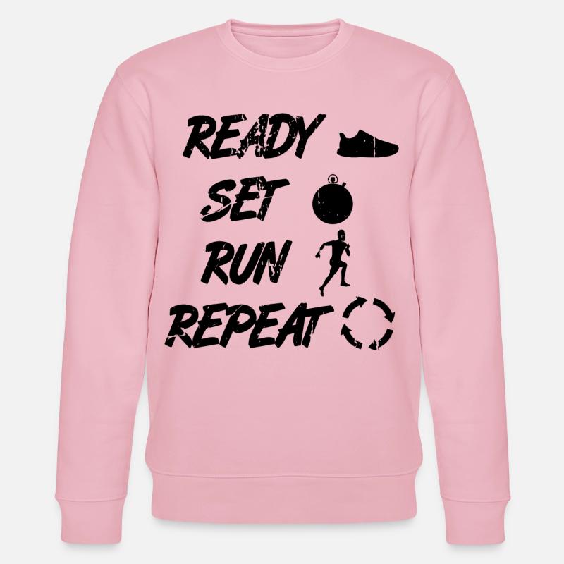 Lustige Läufer Routine - Stanley/Stella Unisex Bio-Sweatshirt CHANGER  - Hellrosa
