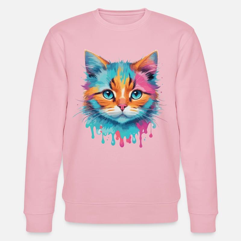 Niedliche Katze - Stanley/Stella Unisex Bio-Sweatshirt CHANGER - Hellrosa