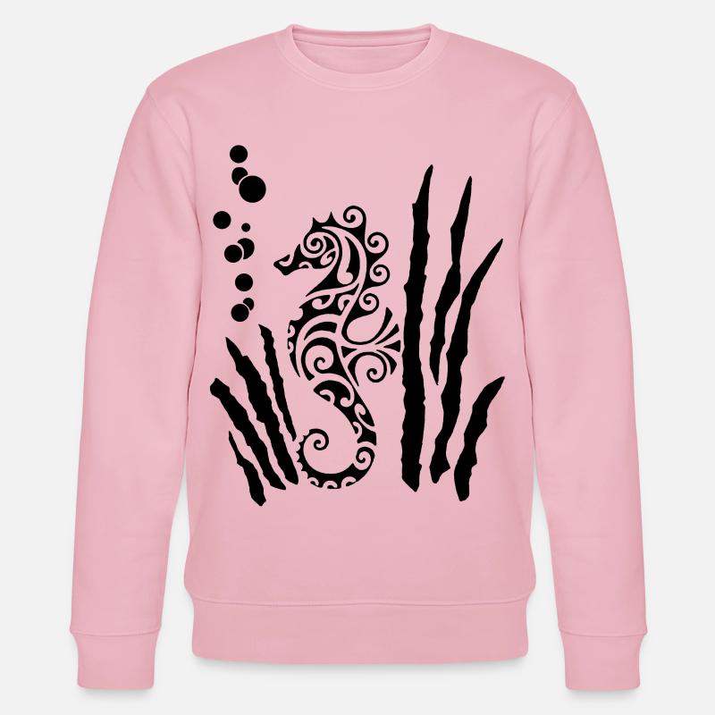 Schwarzes Stammes-Seepferdchen - Stanley/Stella Unisex Bio-Sweatshirt CHANGER  - Hellrosa