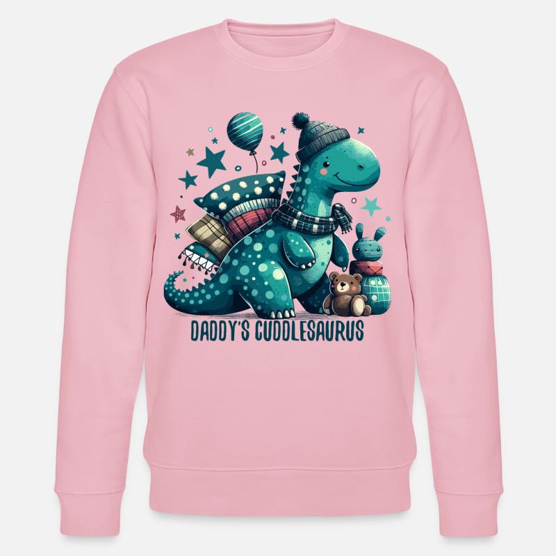 Daddy’s Cuddlesaurus Kuschel-Dinosaurier Geschenk - Stanley/Stella Unisex Bio-Sweatshirt CHANGER  - Hellrosa