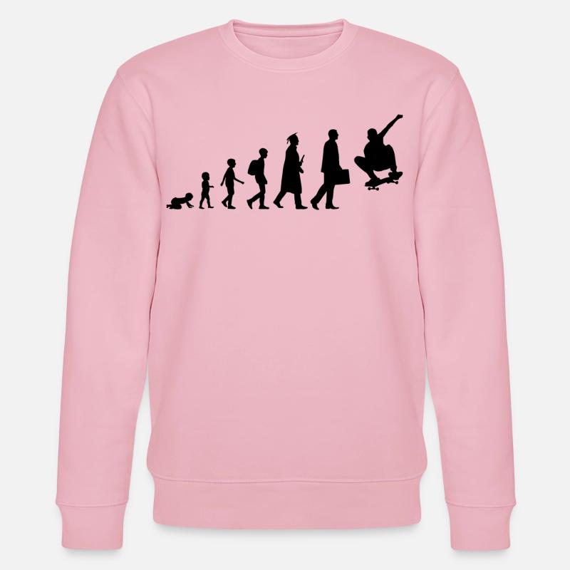 Skateboarder Evolution - Stanley/Stella Unisex Bio-Sweatshirt CHANGER  - Hellrosa