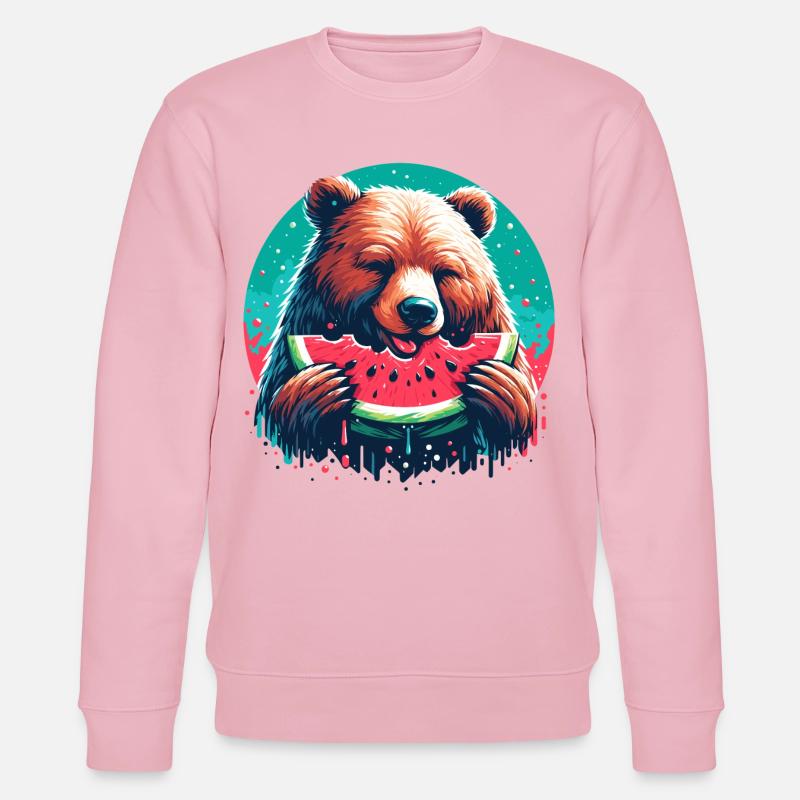 Pastèque ours cadeau délicieux - Sweat bio CHANGER Stanley/Stella Unisexe - rose pâle
