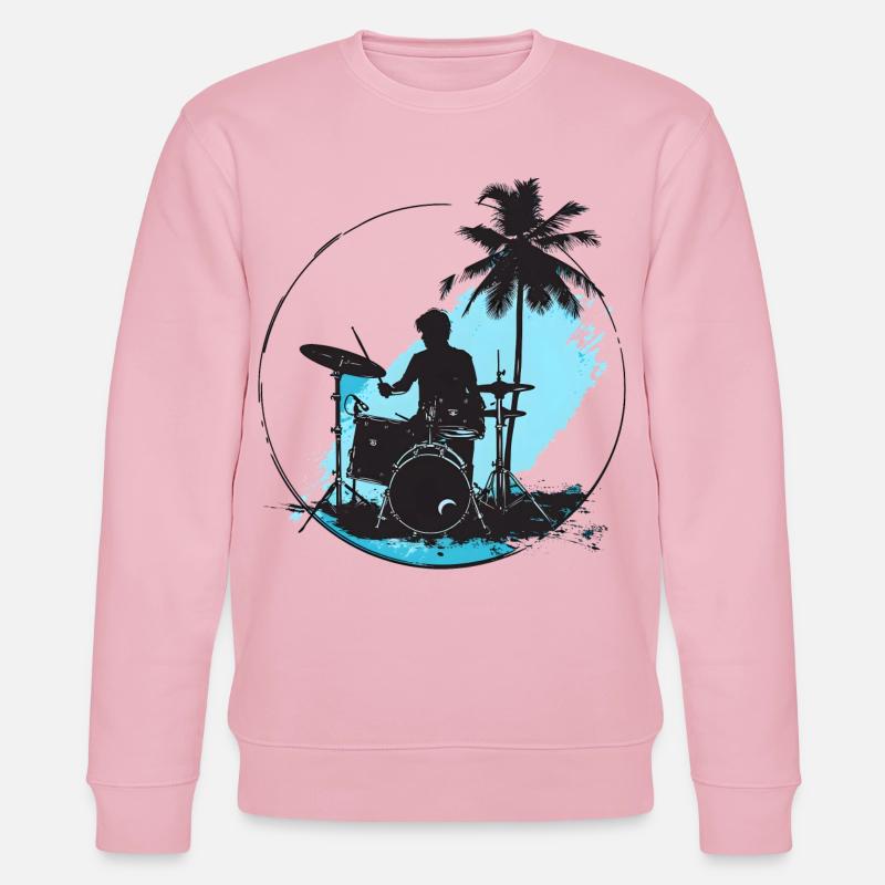 Dessin de batteur - Sweat bio CHANGER Stanley/Stella Unisexe - rose pâle