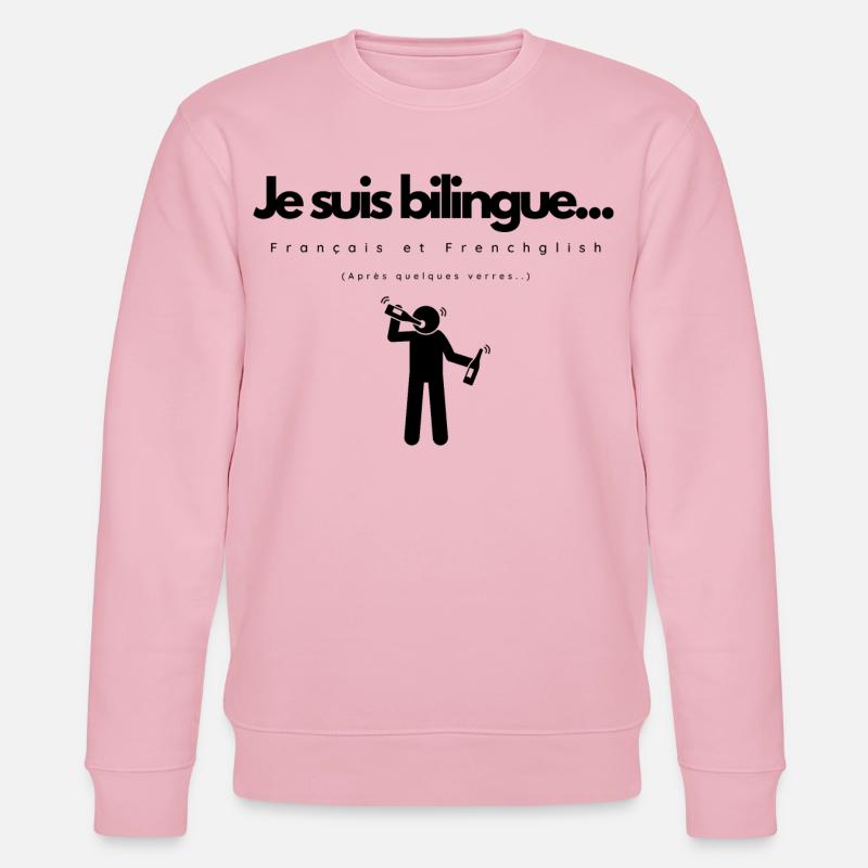 Je suis Bilingue - Sweat bio CHANGER Stanley/Stella Unisexe - rose pâle