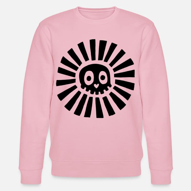 Schwarzer sonniger Totenkopf - Stanley/Stella Unisex Bio-Sweatshirt CHANGER  - Hellrosa