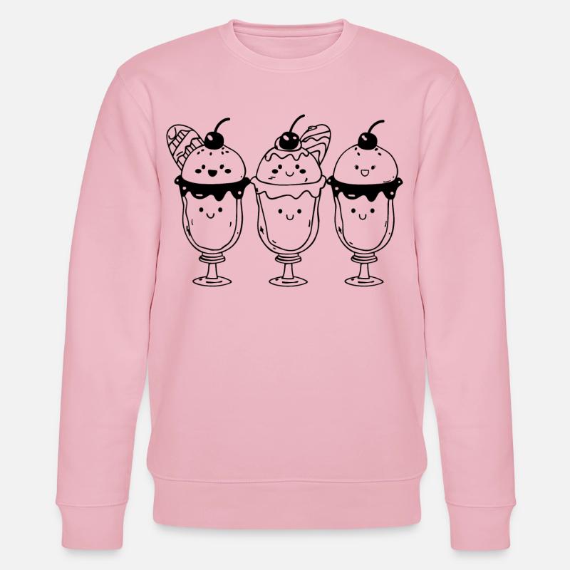 Cartoon Eisbecher - Stanley/Stella Unisex Bio-Sweatshirt CHANGER  - Hellrosa