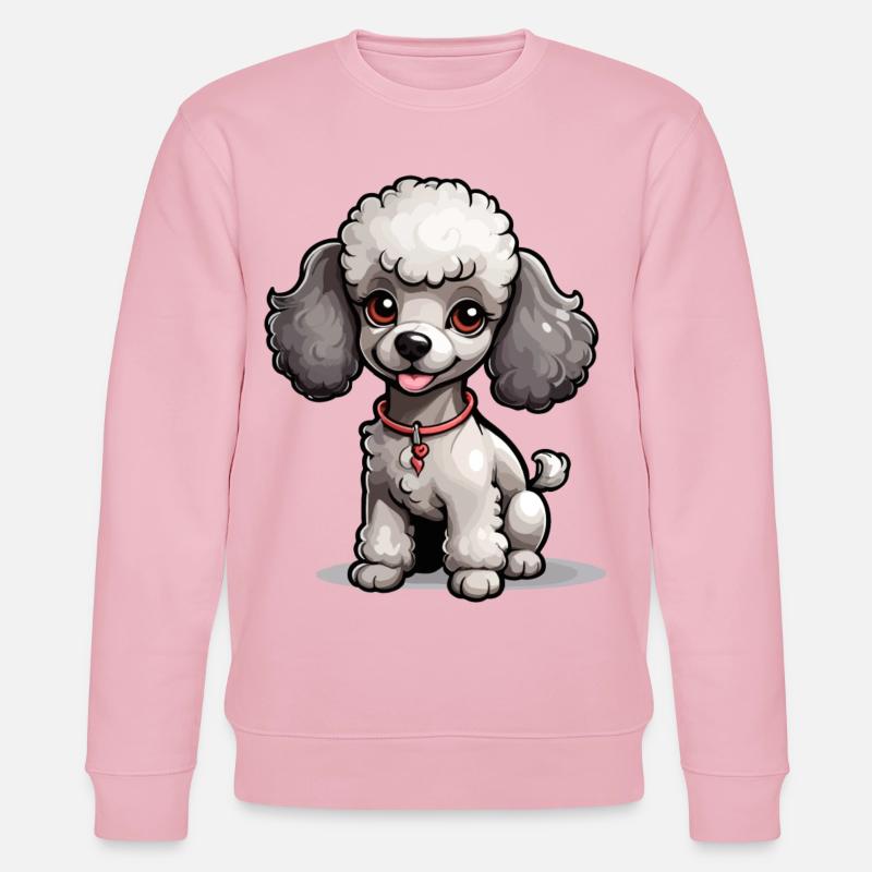 Grauer Pudel mit Halsband - Stanley/Stella Unisex Bio-Sweatshirt CHANGER  - Hellrosa