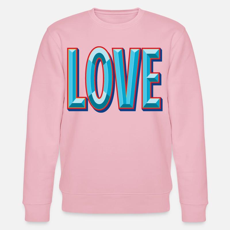 LOVE 3D-Ausschnitt - Stanley/Stella Unisex Bio-Sweatshirt CHANGER  - Hellrosa