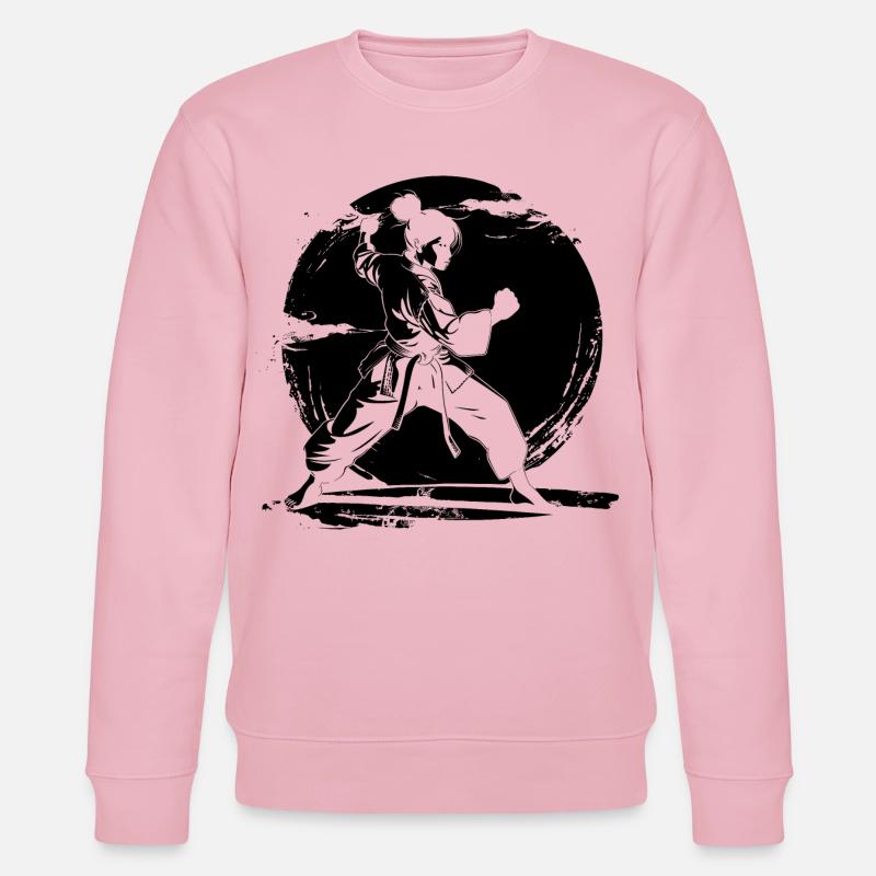 Karate Mädchen Skizze - Stanley/Stella Unisex Bio-Sweatshirt CHANGER  - Hellrosa
