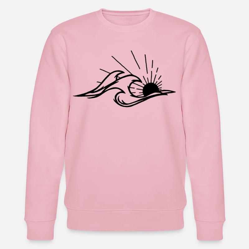 Les vagues et le soleil noir - Sweat bio CHANGER Stanley/Stella Unisexe - rose pâle