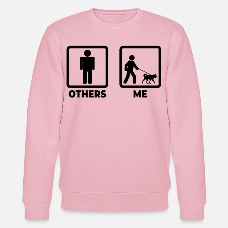 Hundebesitzer Strichmännchen - Stanley/Stella Unisex Bio-Sweatshirt CHANGER  - Hellrosa