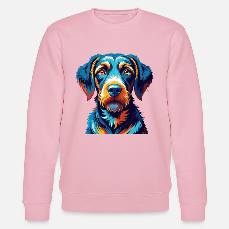 Pudelpointer Hunderasse Bunte Karikatur Kawaii - Stanley/Stella Unisex Bio-Sweatshirt CHANGER  - Hellrosa