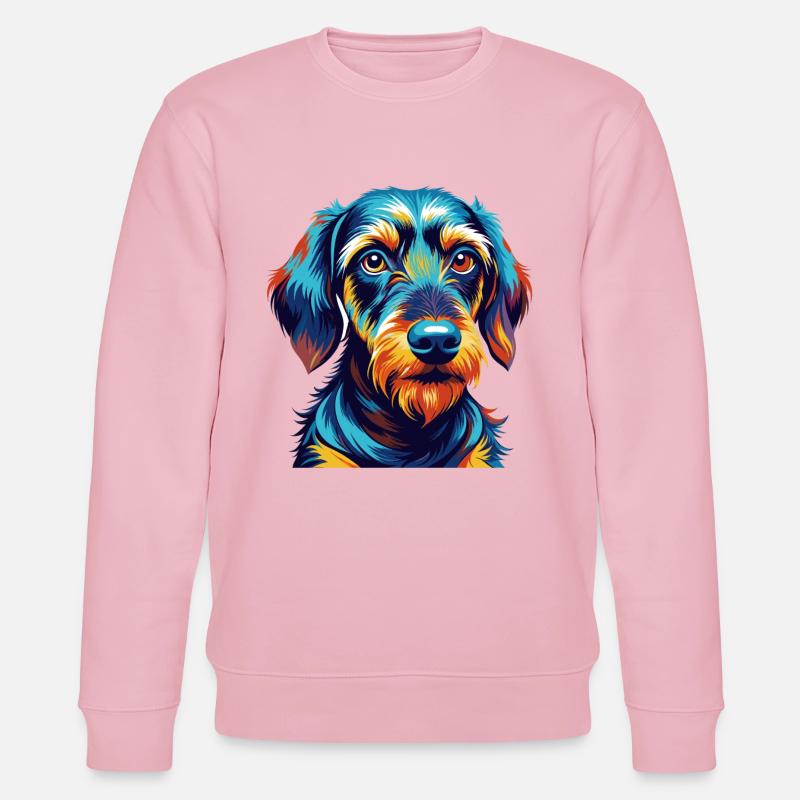 Drahthaariger Dackel Hunderasse Karikatur Kawaii - Stanley/Stella Unisex Bio-Sweatshirt CHANGER  - Hellrosa