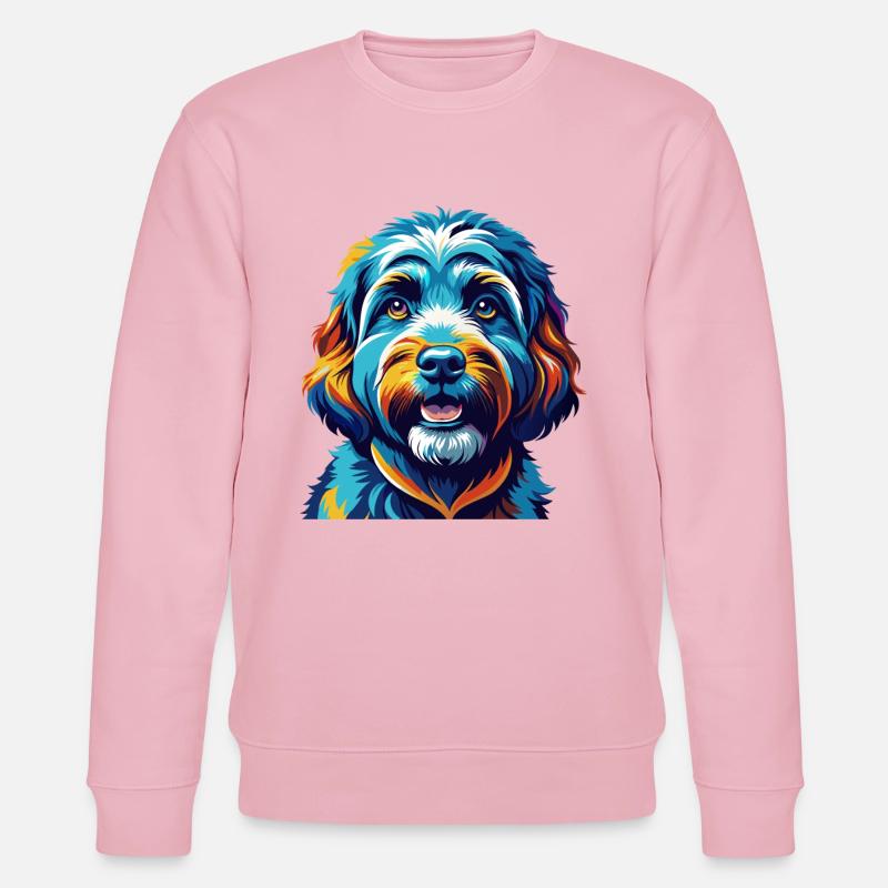 Cockapoo Hunderasse Bunt Karikatur Kawaii - Stanley/Stella Unisex Bio-Sweatshirt CHANGER  - Hellrosa