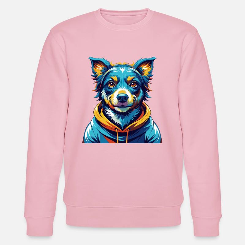 Dunker Hunderasse Bunt Karikatur Kawaii - Stanley/Stella Unisex Bio-Sweatshirt CHANGER  - Hellrosa
