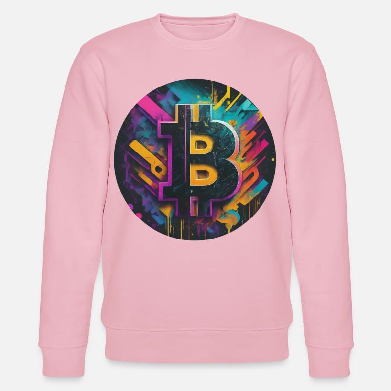 Bitcoin-Explosion der Farben - Stanley/Stella Unisex Bio-Sweatshirt CHANGER  - Hellrosa