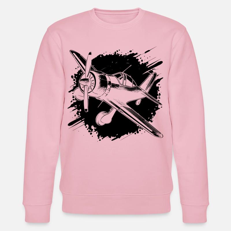 Propeller Flugzeug Skizze - Stanley/Stella Unisex Bio-Sweatshirt CHANGER  - Hellrosa