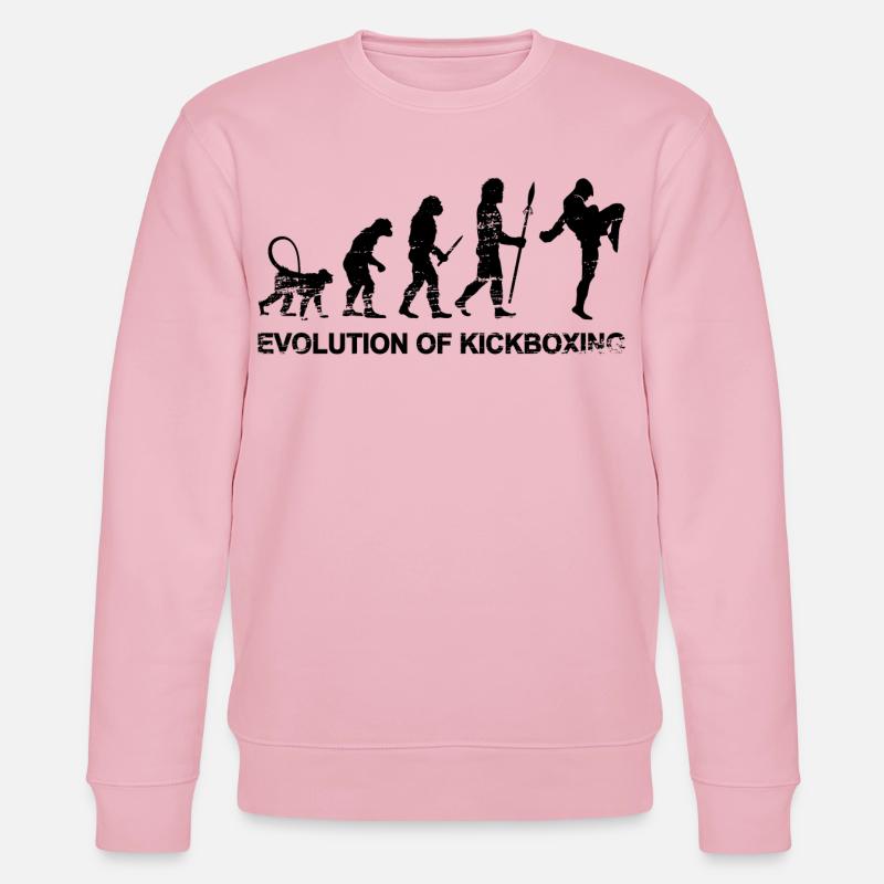 Evolution des Kickboxens - Stanley/Stella Unisex Bio-Sweatshirt CHANGER  - Hellrosa