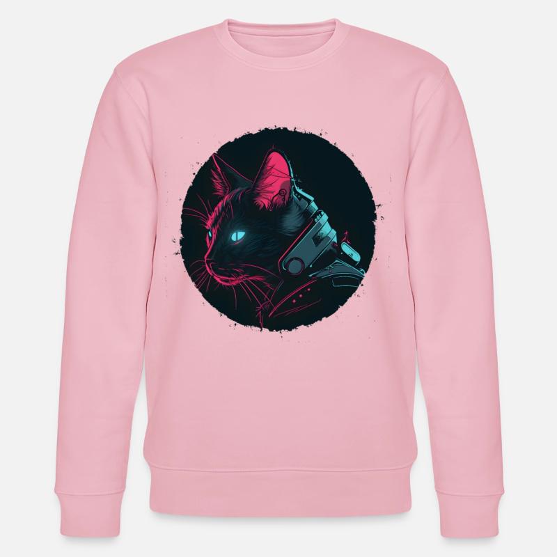 Chat dans le style Steampunk - Sweat bio CHANGER Stanley/Stella Unisexe - rose pâle