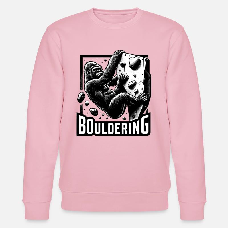 Bouldering Gorilla Silverback Cadeau - Sweat bio CHANGER Stanley/Stella Unisexe - rose pâle