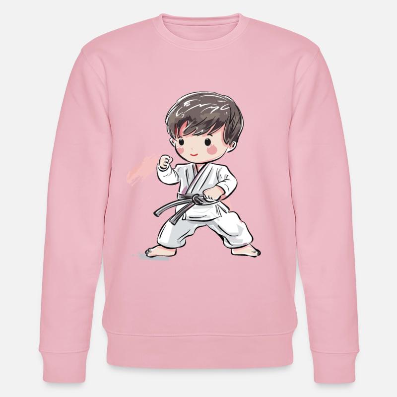 Karate Junge Comic Stil - Stanley/Stella Unisex Bio-Sweatshirt CHANGER  - Hellrosa