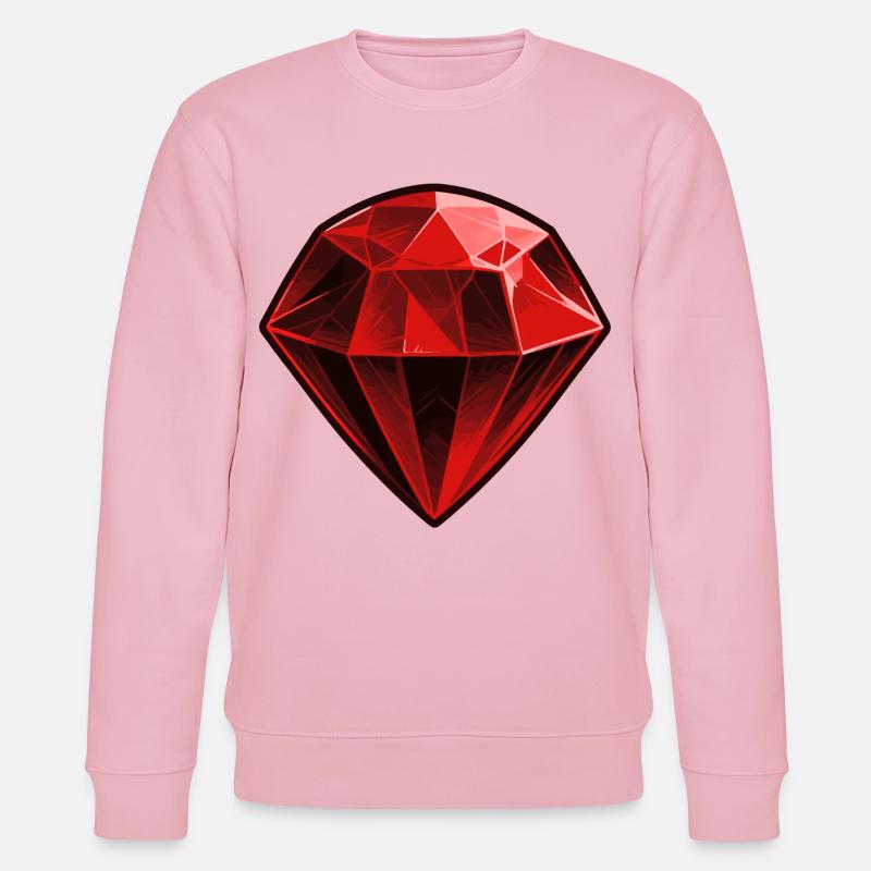 Precious Red Ruby Gemstone - Stanley/Stella CHANGER Unisex Organic Sweatshirt - cotton pink