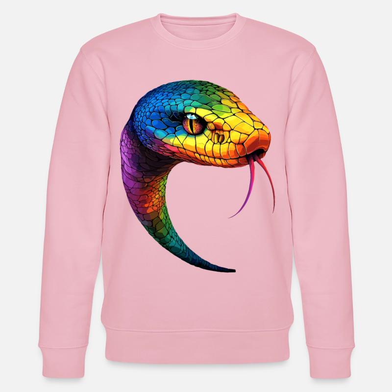 Schlange Python Kobra Mamba Klapperschlange Snake - Stanley/Stella Unisex Bio-Sweatshirt CHANGER  - Hellrosa