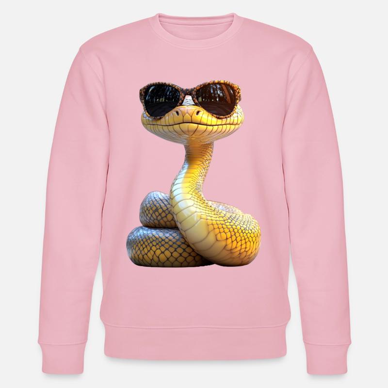 Schlange Python Kobra Mamba Klapperschlange Snake - Stanley/Stella Unisex Bio-Sweatshirt CHANGER  - Hellrosa